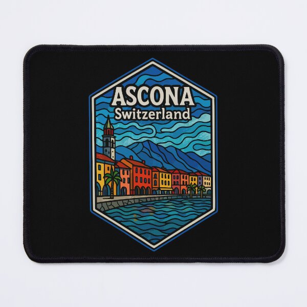 Item preview, Ascona Switzerland Europe Stained Glass Art Travel designed and sold by TomFrontierArt.