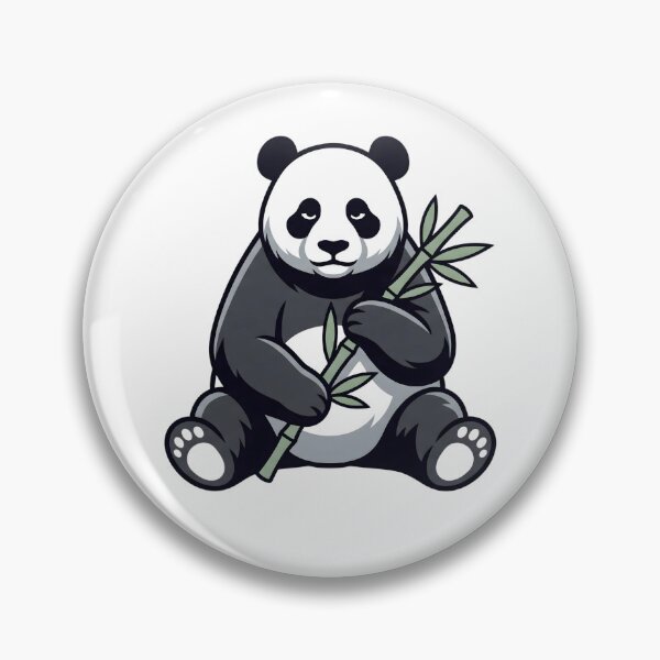 Item preview, Minimalist Cute Panda with Bamboo Illustration designed and sold by DigitalGremlin.