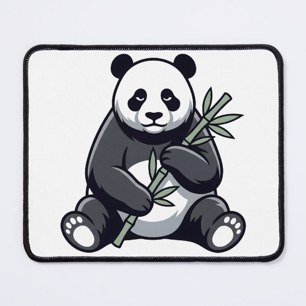 Item preview, Minimalist Cute Panda with Bamboo Illustration designed and sold by DigitalGremlin.