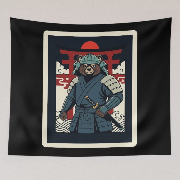 Item preview, Samurai Bear Warrior Japanese Style Animal  designed and sold by JordynLadukeg65.