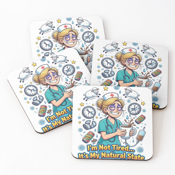 Item preview, ​Funny Tired Nurse Sticker - Exhausted Night Shift Healthcare Sarcastic Quote designed and sold by fofo1973.