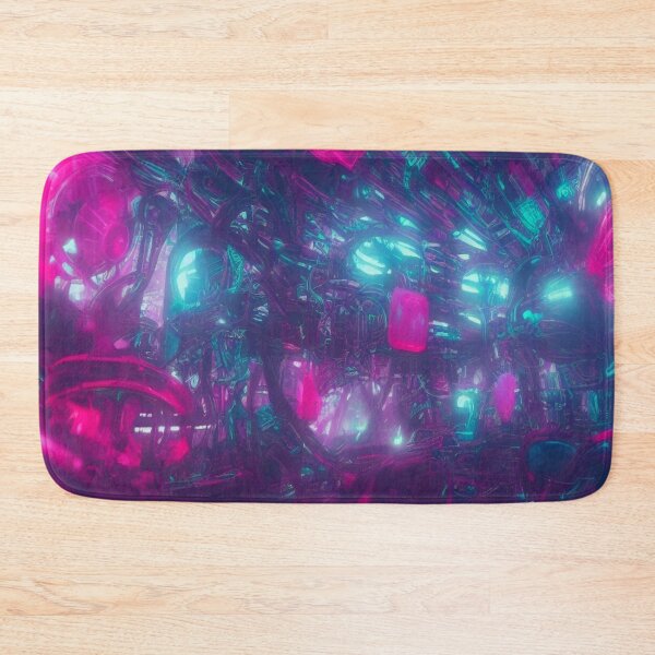 Item preview, A futuristic neon world full of energy – a cyber tech vision in vibrant colors designed and sold by FotoworldEdel.