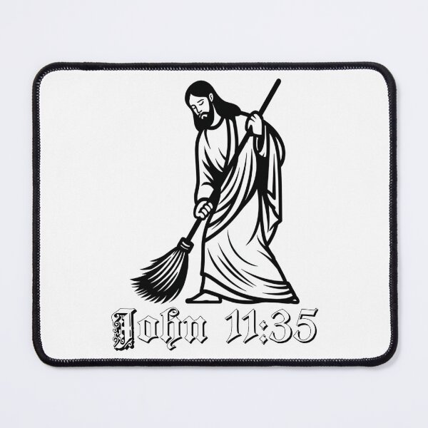 Item preview, John 11:35 – Jesus Swept | Clever Bible Pun with Sweeping Savior Humor designed and sold by Ignorant-Artist.