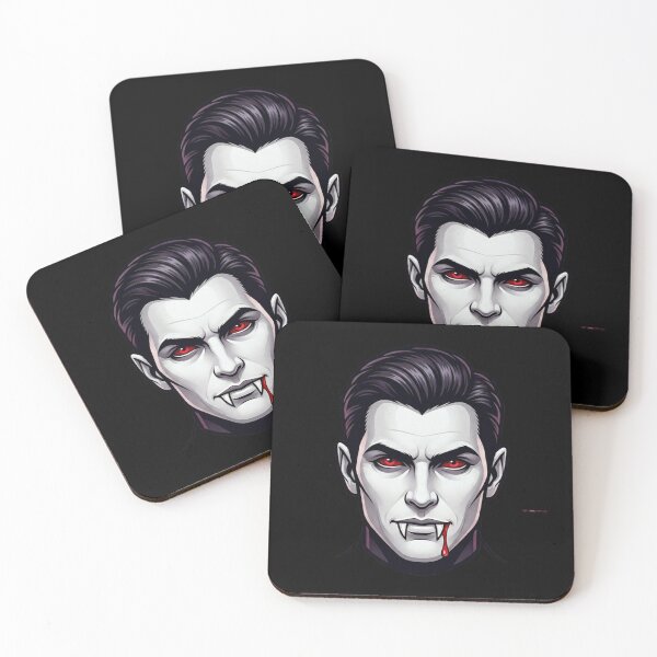 Item preview, Vampire Head with Red Eyes and Sharp Fangs, Gothic Illustration designed and sold by Cauldron Crafts.