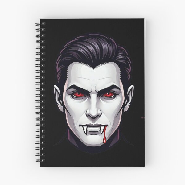 Item preview, Vampire Head with Red Eyes and Sharp Fangs, Gothic Illustration designed and sold by Cauldron Crafts.