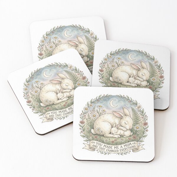 Item preview, You Made Me A Mom And That Changed Everything — Rabbit Mom Mothers Day Sticker designed and sold by AlexBloomStudio.