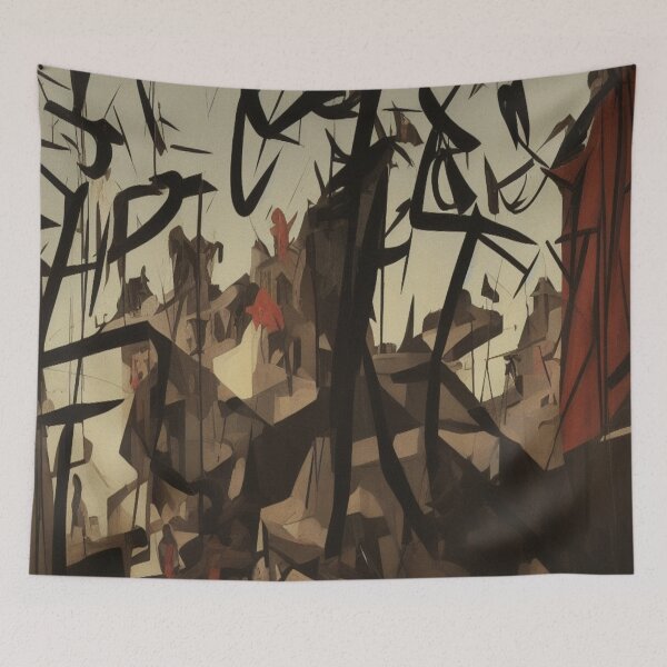 Item preview, Cubist scene full of dynamism – Abstract Battle Vision in powerful forms designed and sold by FotoworldEdel.