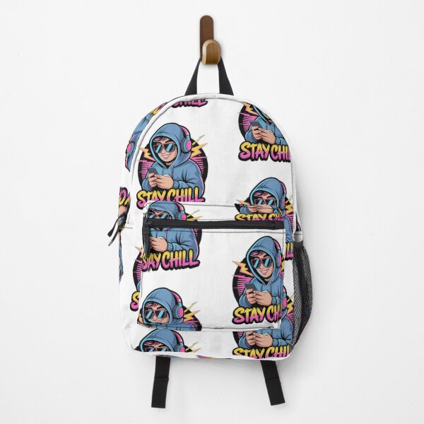Item preview, Stay Chill Cyberpunk Hoodie Character Sticker | Neon Streetwear Cartoon Design designed and sold by Bright--Store.