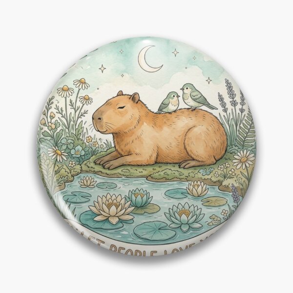 Item preview, Let People Love You — Cottagecore Capybara Mental Health Sticker designed and sold by AlexBloomStudio.