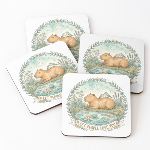 Item preview, Let People Love You — Cottagecore Capybara Mental Health Sticker designed and sold by AlexBloomStudio.