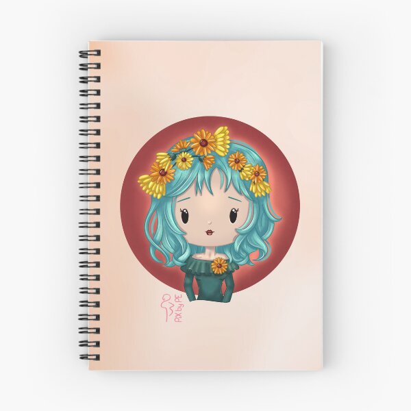 Artikelvorschau, Geburtsblume Oktober – Chibi Mädchen mit Ringelblume und Hintergrund | Süße Illustration entworfen und verkauft von PiX by PE.