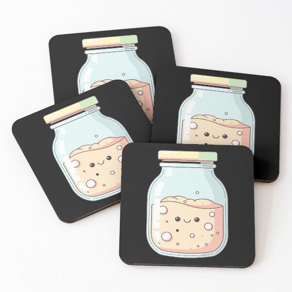 Item preview, Cute Smiling Mason Jar with Bubbles Kawaii Art designed and sold by BRU Design.