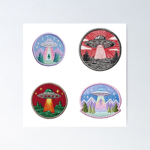 Item preview, Mini Ufo patch merit badges sticker pack designed and sold by MendaciousMina.