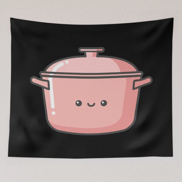 Item preview, Kawaii Dutch Oven with Smiling Face designed and sold by BRU Design.