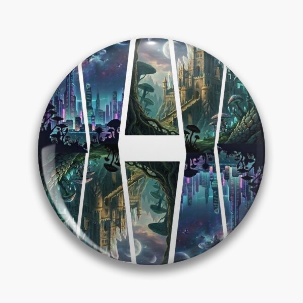 Item preview,  Sci Fi Fantasy Portal Art - Futuristic City and Crystal Castle designed and sold by Dzblack.