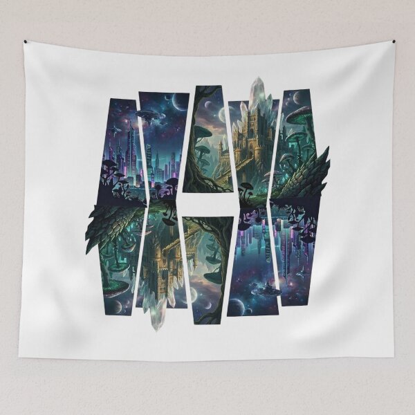 Item preview,  Sci Fi Fantasy Portal Art - Futuristic City and Crystal Castle designed and sold by Dzblack.