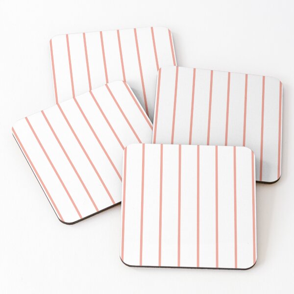 Item preview, Pinstriped White And Coral Pattern designed and sold by pattern-archive.