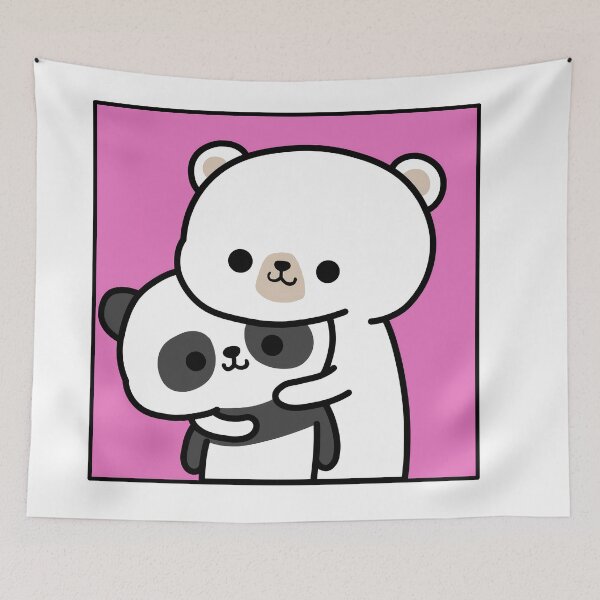 Item preview, Sweet Embrace | Kawaii Polar Bear and Panda Hug designed and sold by JEVANStudio.