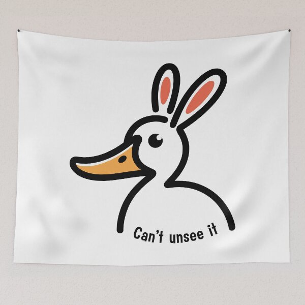 Item preview, "Can't Unsee It" Funny Optical Illusion Design - Duck Rabbit Line Art designed and sold by ArthousePromos.