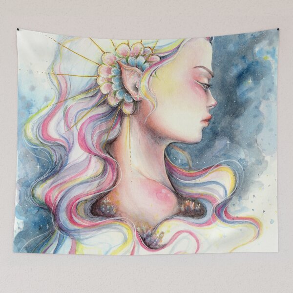 Item preview, "Andromeda" Watercolour Space Princess Portrait designed and sold by Alicia Nilsson.