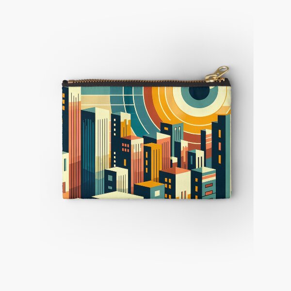 Item preview, Geometric Cityscape with Circular Eye Sun designed and sold by InkSmithery.