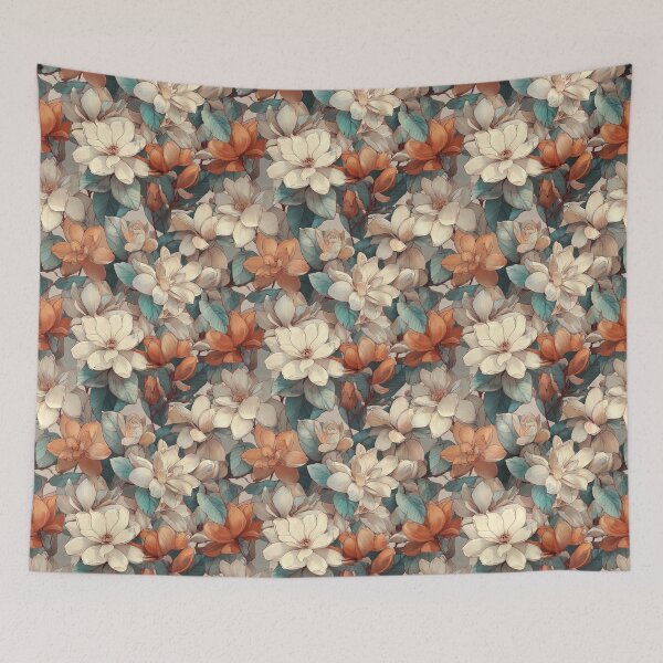 Item preview, Radiant Gardenias Print  - Flower Bouquet Pattern  - Wedding Gift Ideas designed and sold by RoyalStarsPatts.