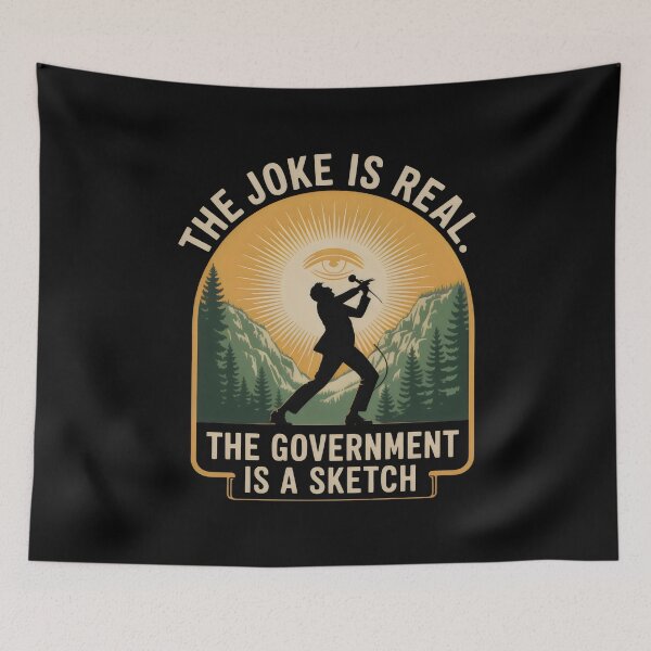 Item preview, Government Is A Sketch Political Satire Vintage Poster designed and sold by SplashTastic.