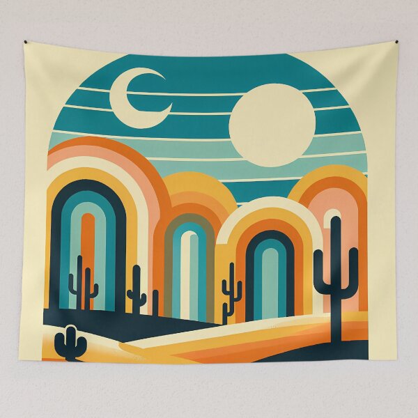 Item preview, Retro Desert Arch Landscape designed and sold by InkSmithery.