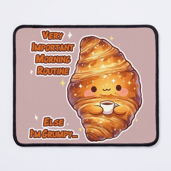 Item preview, Coffee & Croissant - Very Important Morning Routine designed and sold by Kawaii-Overload.