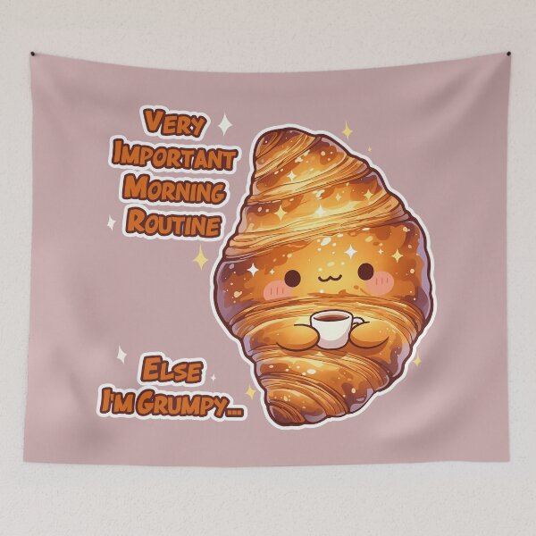 Item preview, Coffee & Croissant - Very Important Morning Routine designed and sold by Kawaii-Overload.