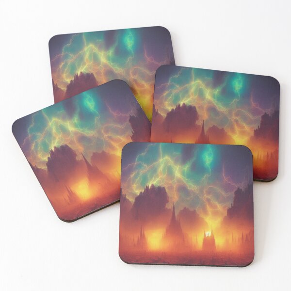 Item preview, Surreal fire world with cosmic sky – Dramatic Fantasy Vision in Color designed and sold by FotoworldEdel.