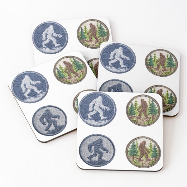 Item preview, Mini Yeti and Bigfoot merit badges sticker pack designed and sold by MendaciousMina.