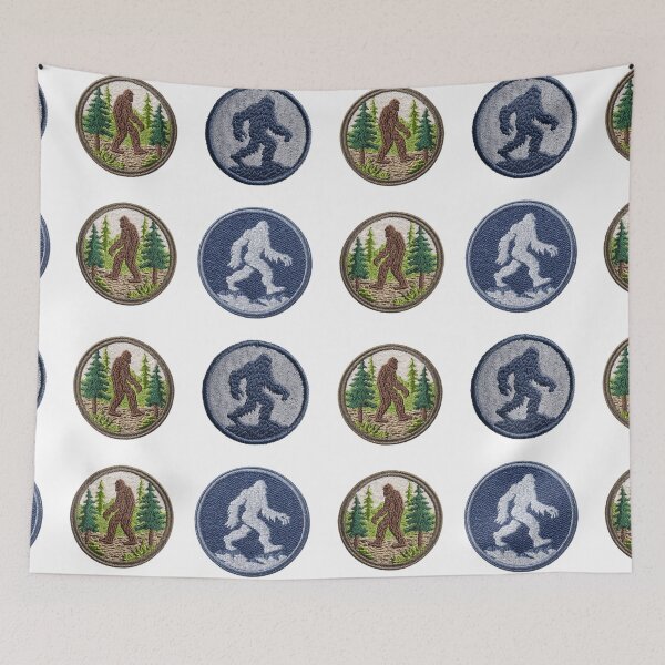 Item preview, Mini Yeti and Bigfoot merit badges sticker pack designed and sold by MendaciousMina.