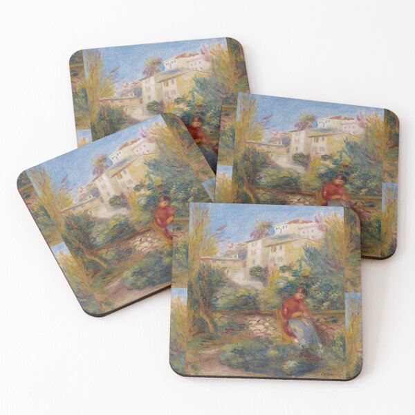 Item preview, La Terrasse a Cagnes by Pierre-Auguste Renoir: Serene Impressionist Garden Poster designed and sold by artofuniverse.