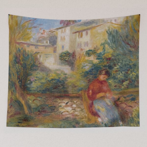 Item preview, La Terrasse a Cagnes by Pierre-Auguste Renoir: Serene Impressionist Garden Poster designed and sold by artofuniverse.