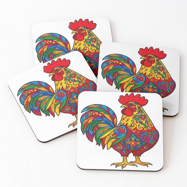 Item preview, Colorful Folk Rooster – Polish Slavic Folk Art Design designed and sold by myforestfog.