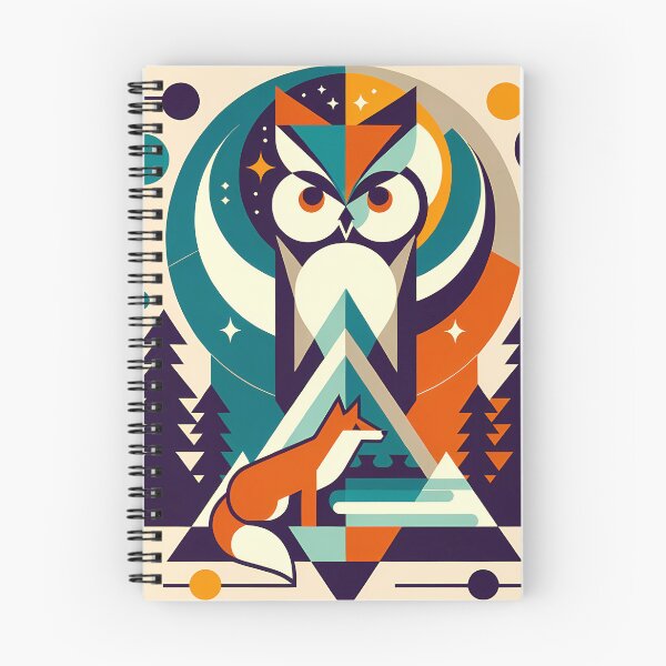 Item preview, Geometric Owl and Fox Forest Scene designed and sold by InkSmithery.