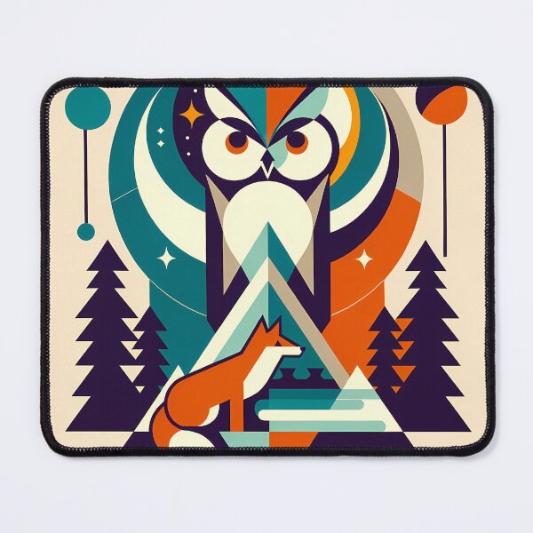 Item preview, Geometric Owl and Fox Forest Scene designed and sold by InkSmithery.