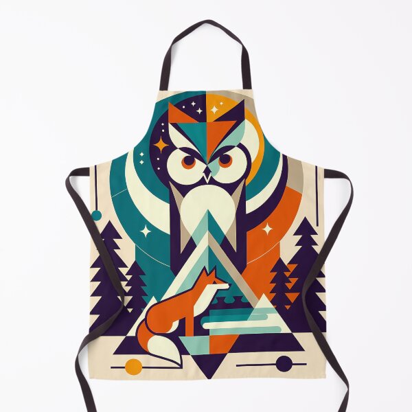 Item preview, Geometric Owl and Fox Forest Scene designed and sold by InkSmithery.