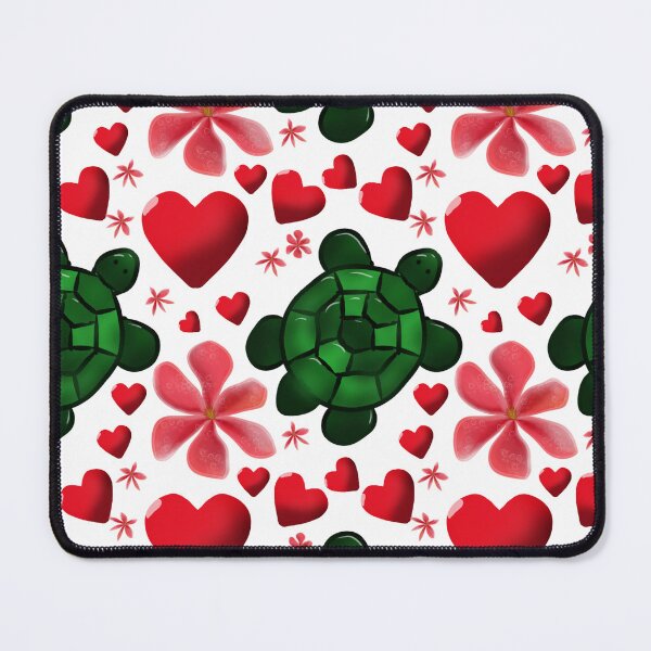 Item preview, Cute Turtle Floral Pattern | Red Flowers Hearts Aesthetic | Seamless Ocean Animal Design designed and sold by HopeAndHustle.