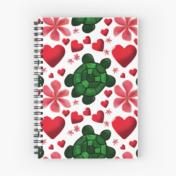 Item preview, Cute Turtle Floral Pattern | Red Flowers Hearts Aesthetic | Seamless Ocean Animal Design designed and sold by HopeAndHustle.
