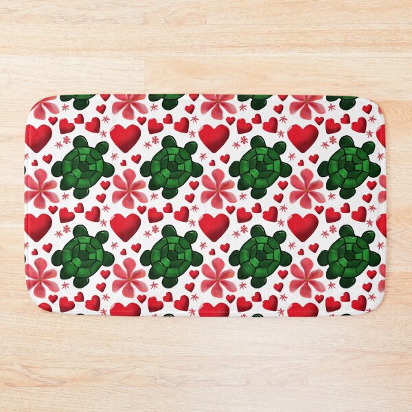 Item preview, Cute Turtle Floral Pattern | Red Flowers Hearts Aesthetic | Seamless Ocean Animal Design designed and sold by HopeAndHustle.