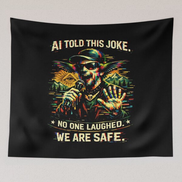 Item preview, AI Told This Joke Glitch Art Stand Up Comedy designed and sold by SplashTastic.