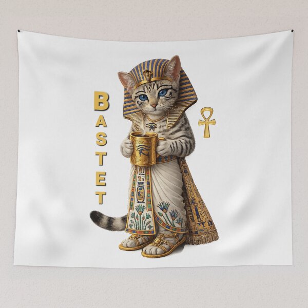 Item preview, 3Bastet Egyptian Cat Goddess – Ancient Egypt Aesthetic Cat Art, Sacred Bastet Coffee Design, Mythology Cute Cat Gift designed and sold by TuyaArts.