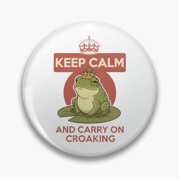 Item preview, Keep Calm And Carry On Croaking Funny Frog King Design. designed and sold by The-T-In-Retro.