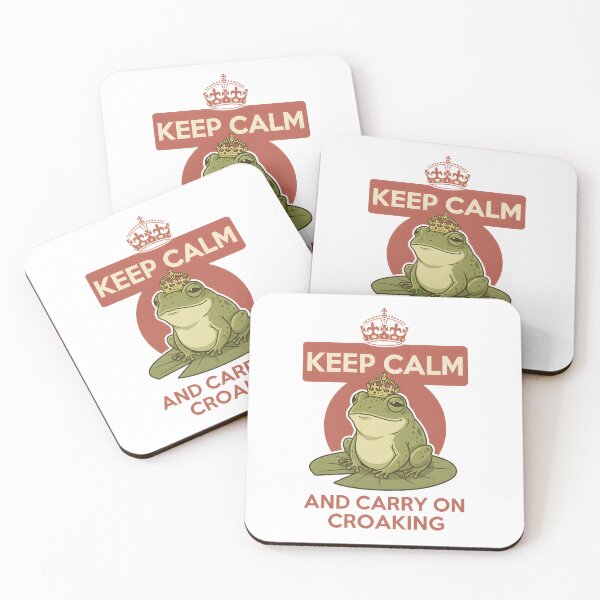 Item preview, Keep Calm And Carry On Croaking Funny Frog King Design. designed and sold by The-T-In-Retro.