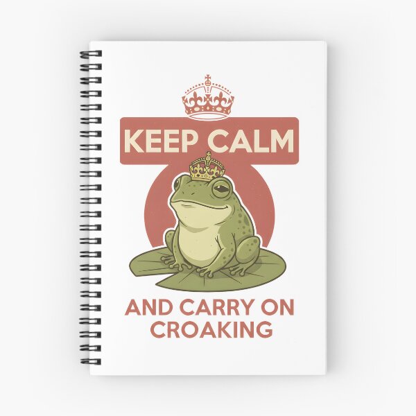 Item preview, Keep Calm And Carry On Croaking Funny Frog King Design. designed and sold by The-T-In-Retro.