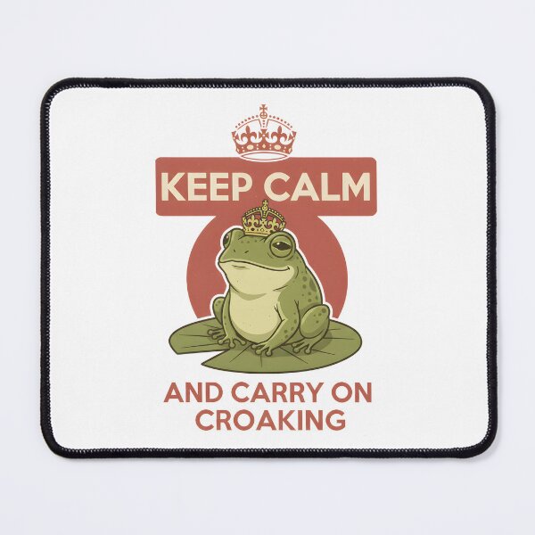 Item preview, Keep Calm And Carry On Croaking Funny Frog King Design. designed and sold by The-T-In-Retro.