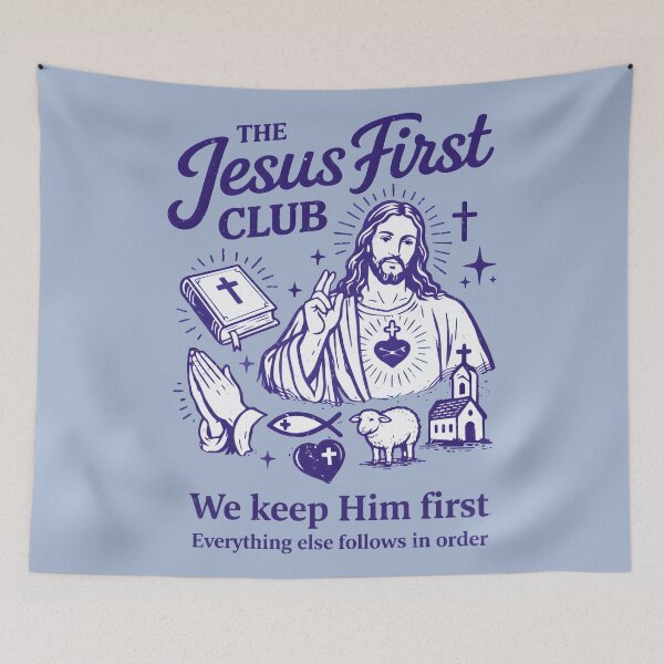 Item preview, Jesus Fan Club Funny Christian Collage  designed and sold by HowToCanadian.