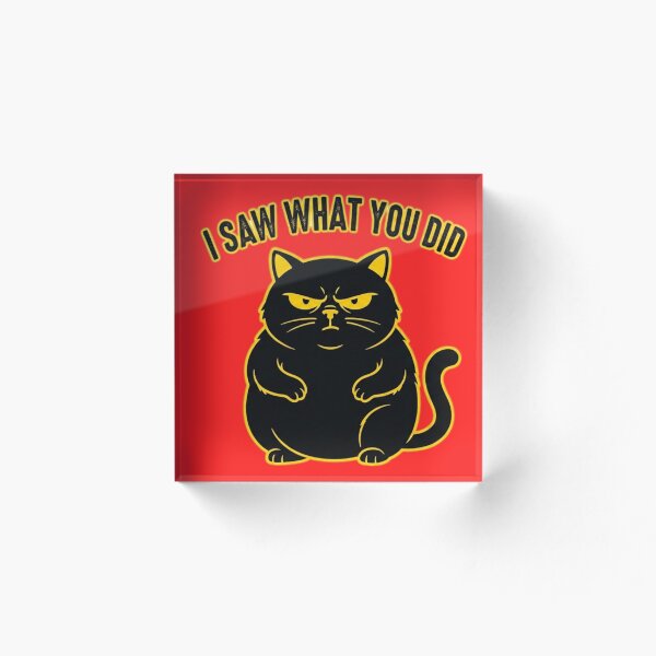 Item preview, Funny Black Cat - I Saw What You Did - Grumpy Judgmental Cat designed and sold by Artskit.
